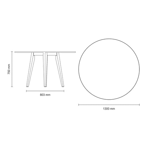 Mesa de Madera London Redonda 130cm