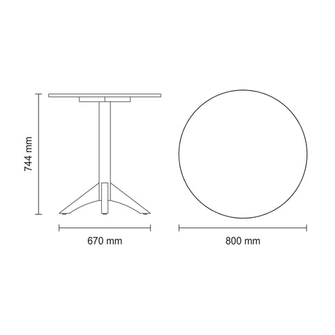 Mesa de Madera London Redonda con Pie de Aluminio