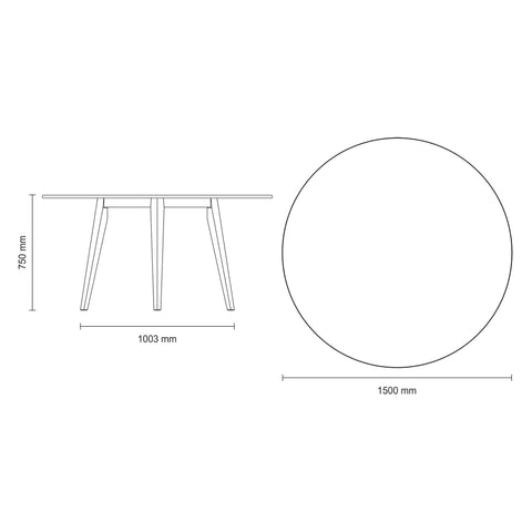 Mesa de Madera London Redonda 150cm