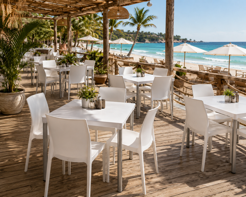 - Set 4:     Mesa Diana Blanca con Silla Alice Blanca Mate