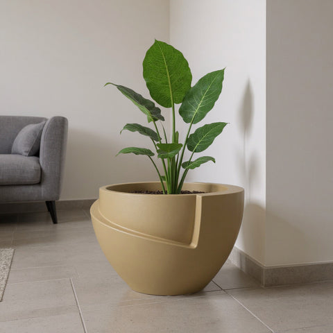 Macetero Curitiba Ø39cm H32cm Polietileno Alta Densidad, incluye plato, sin planta