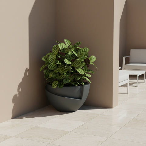 Macetero Curitiba Ø39cm H32cm Polietileno Alta Densidad, incluye plato, sin planta