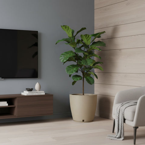Macetero Amsterdam Ø40cm H45cm Polietileno Alta Densidad, incluye plato, sin planta