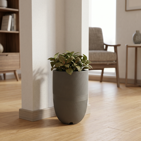 Macetero Argos 28cm H57cm Polietileno Alta Densidad, incluye plato, sin planta