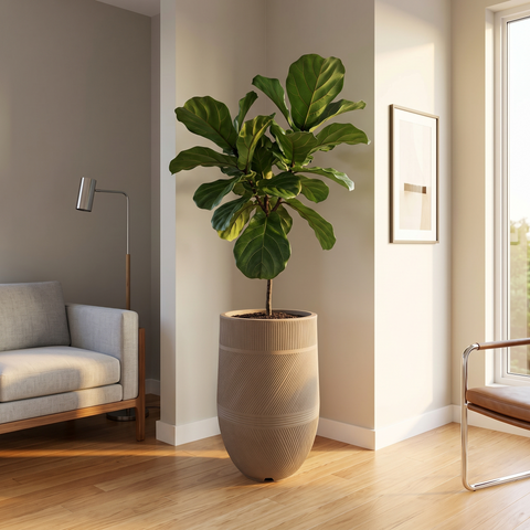 Macetero Argos 36cm H71cm Polietileno Alta Densidad, incluye plato, sin planta