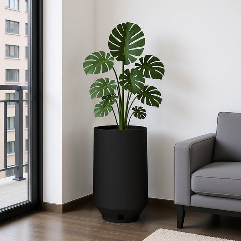 Macetero Berlim Ø28cm H64cm Polietileno Alta Densidad, incluye plato, sin planta