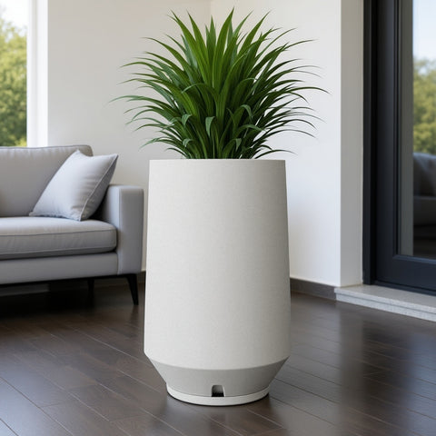 Macetero Berlim Ø28cm H64cm Polietileno Alta Densidad, incluye plato, sin planta