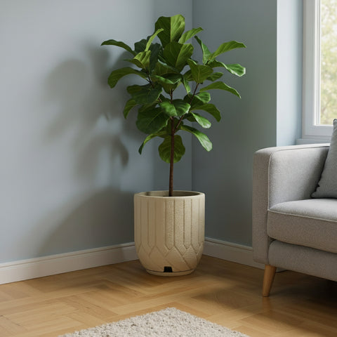Macetero Valencia Ø26cm H35cm Polietileno Alta Densidad, incluye plato, sin planta