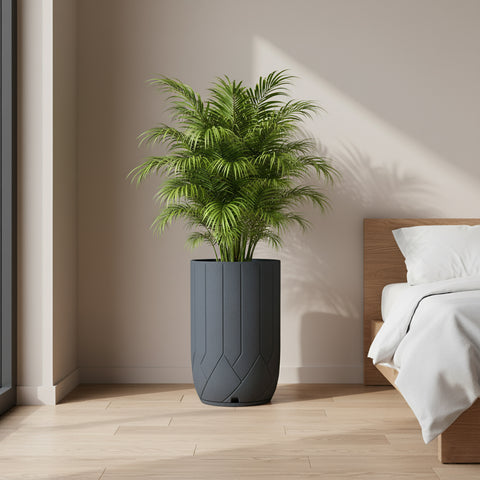 Macetero Valencia Ø41cm H75cm Polietileno Alta Densidad, incluye plato, sin planta