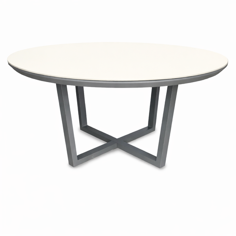Mesa Comedor Redonda Diam. 48". Harbin Aluminio Grafito Hpl Agate Grey