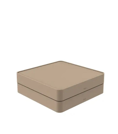 Mesa Brisa Cuadrada Con Altura Doble, Taupe