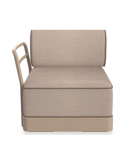 Poltrona Brisa Basic Con Respaldar y 1 Apoyabrazos, Taupe-Tela Mud/Mocha