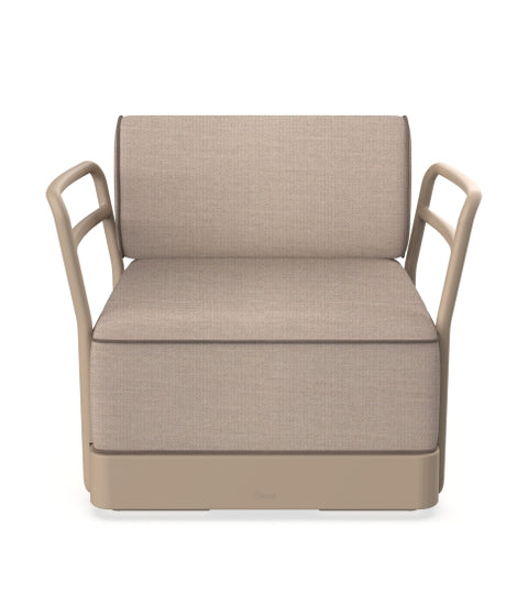 Sillón Brisa Basic Con Respaldar y 2 Apoyabrazos, Taupe-Tela Mud/Mocha